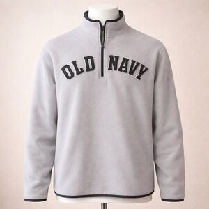 Old Navy Gray Fleece Half Zip Pullover Sweatshirt Mens Medium